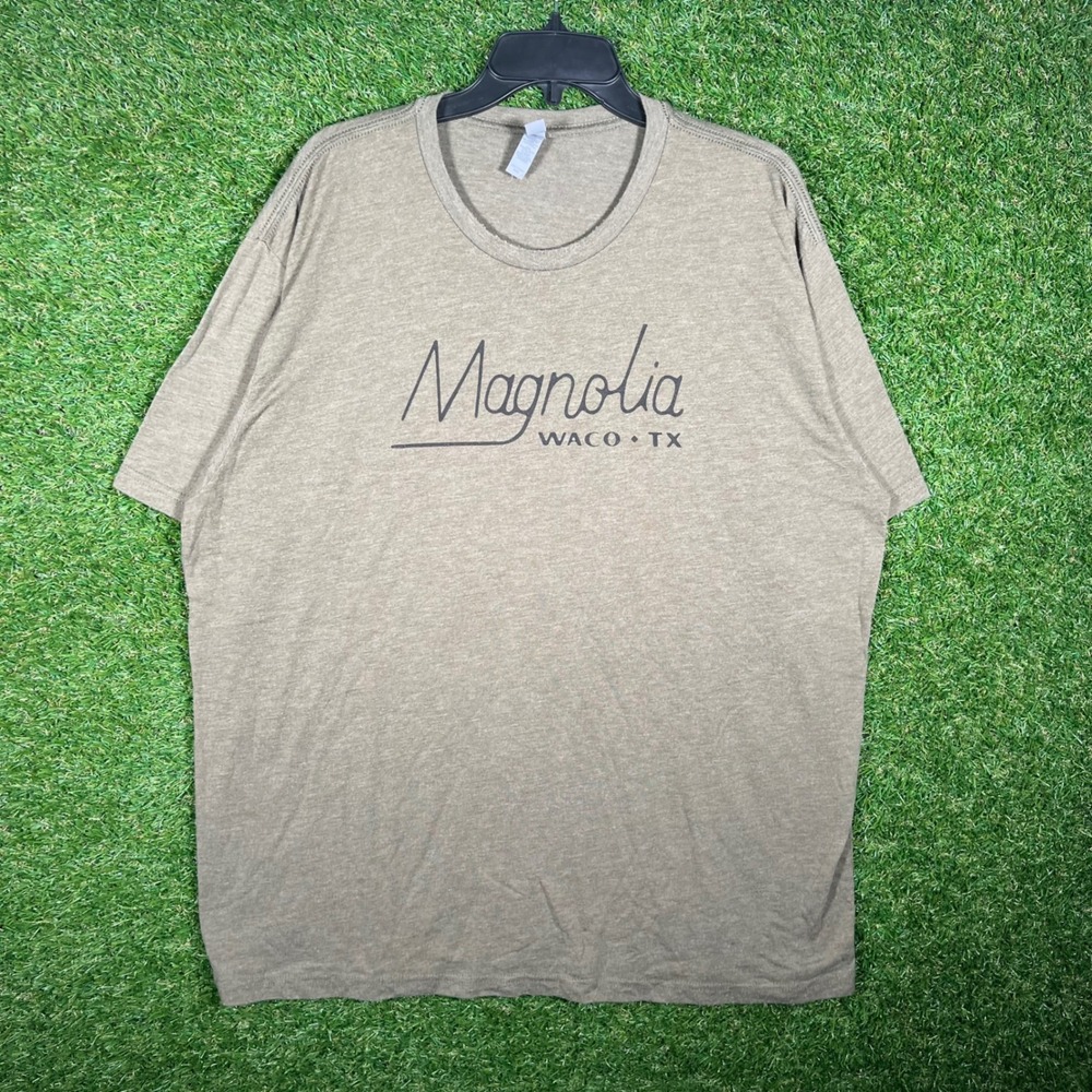 Magnolia Waco TX T-Shirt Mens XXL Heather Olive Brown Next Level Graphic Tee‎